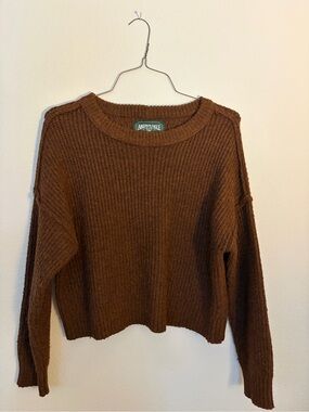 American Eagle Women's Ribbed Crewneck Sweater - Brown